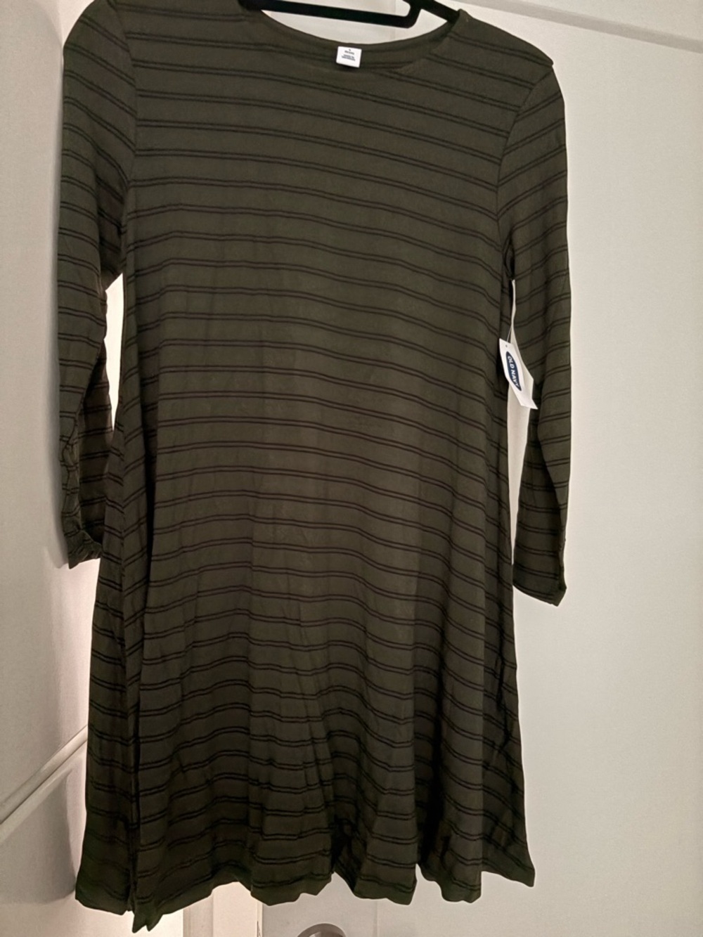 Old Navy Olive Green Striped Dress